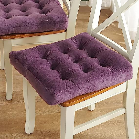 Dark Purple Velvet Square Seat Cushion 45x45cm Z4789