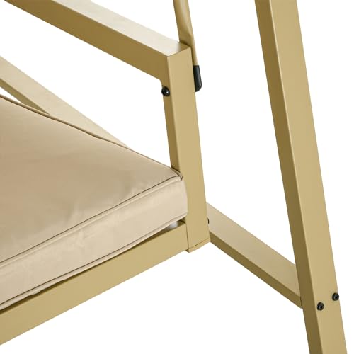 3-Seat Outdoor Porch Swing with Stand and Adjustable Canopy F2669