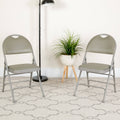 4 Pack Extra Large Triple Braced Folding Chair Gray Vinyl Y81734