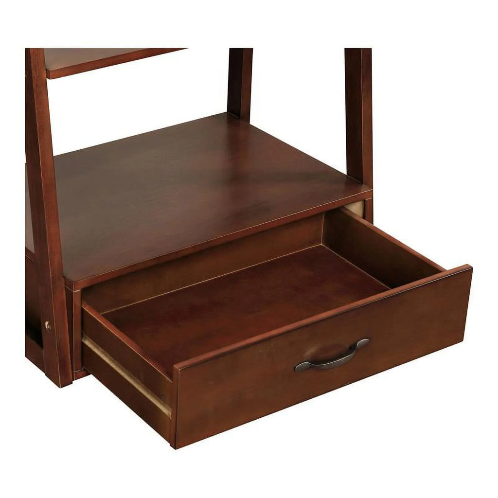 Cherry Finish Wood 1-Drawer Bookcase E8953