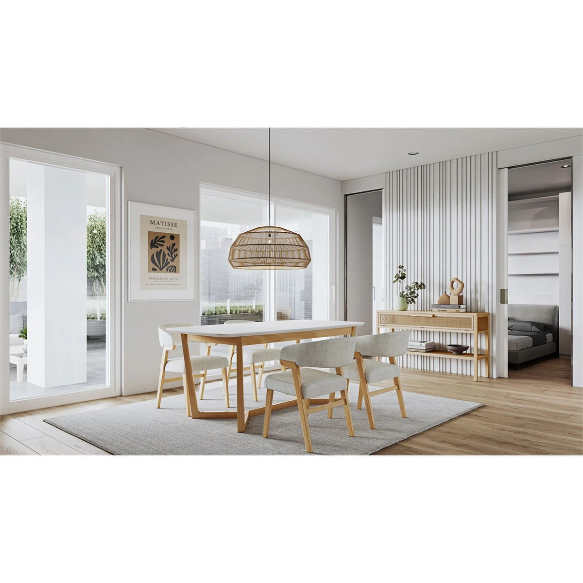 70.5" Wood & Faux Marble Dining Table K82940