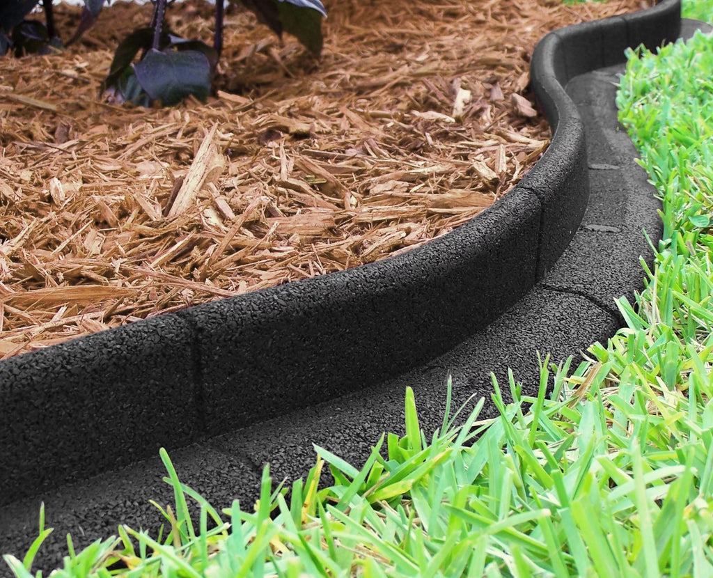 Black Rubber No Dig Landscape Garden Border Edging Pack 6 O85875
