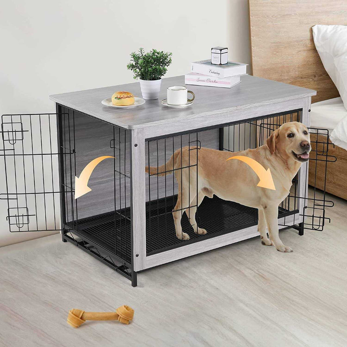 Wooden Dog Crate End Table Z8969