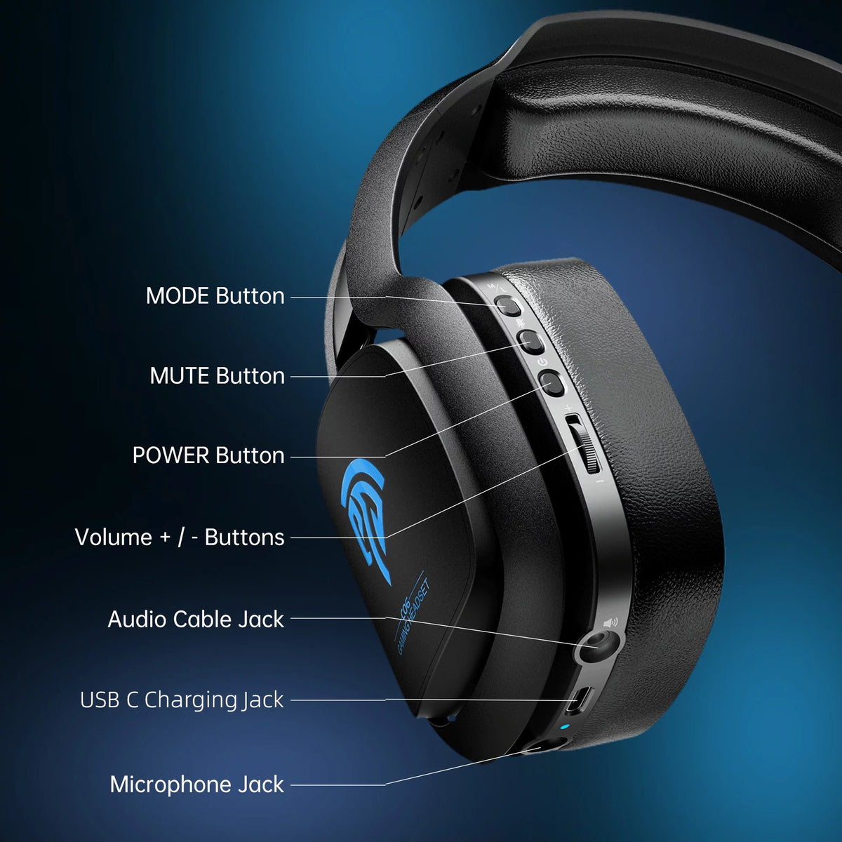 Wireless PC Gaming Headset with Detachable Microphone S294