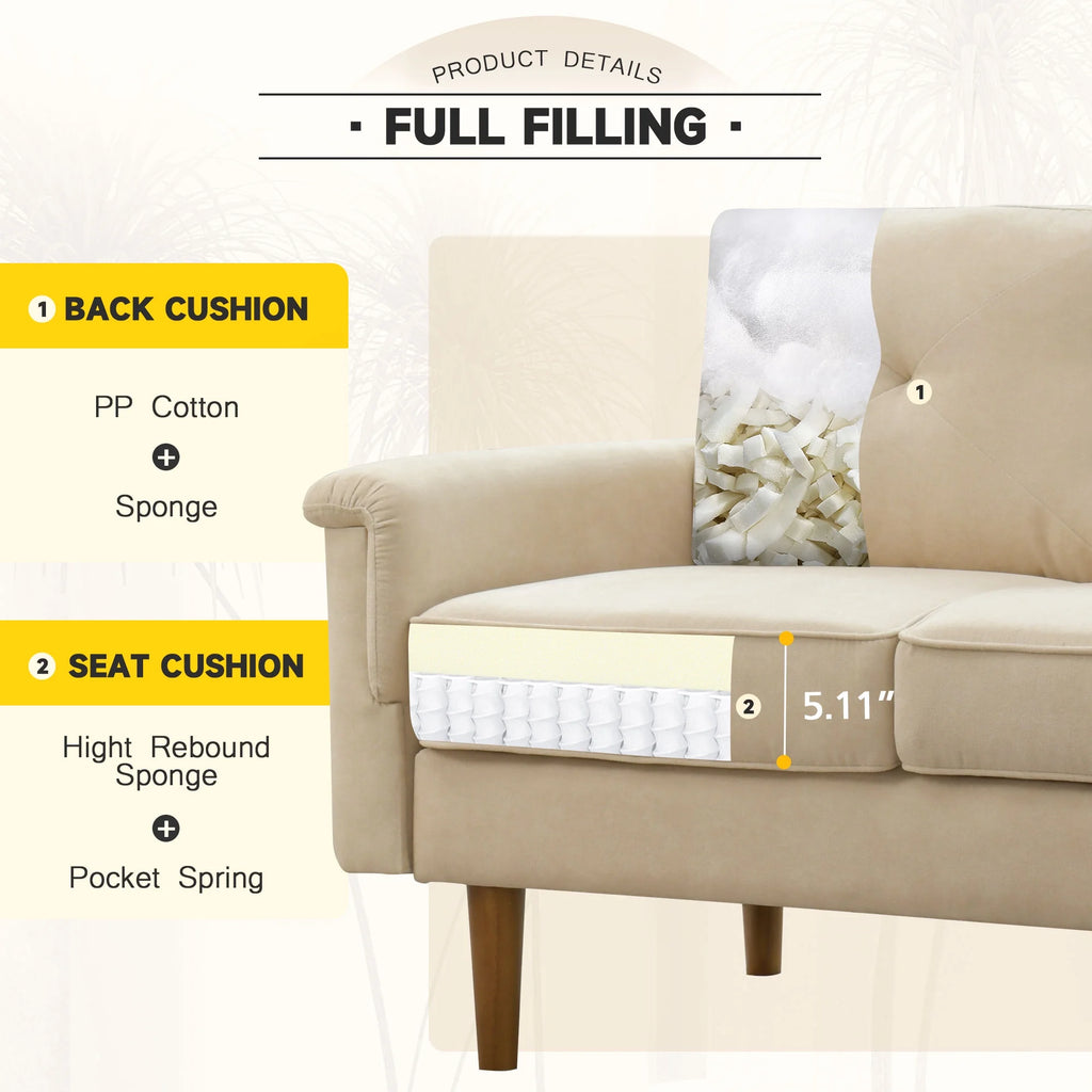 71" Wide Beige 3-seat Sectional Sofa Z442193