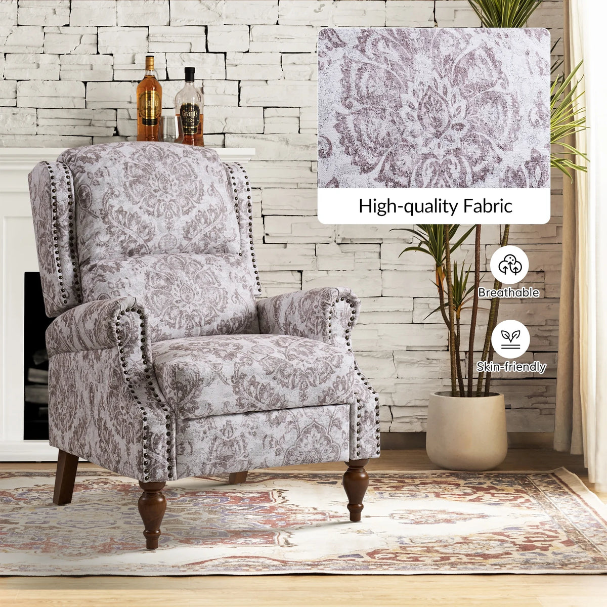 Set of 2 Upholstered Recliner Chairs J4429