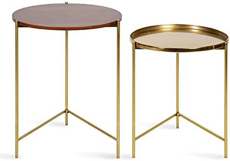 Black Nested Round Metal End Tables N8289