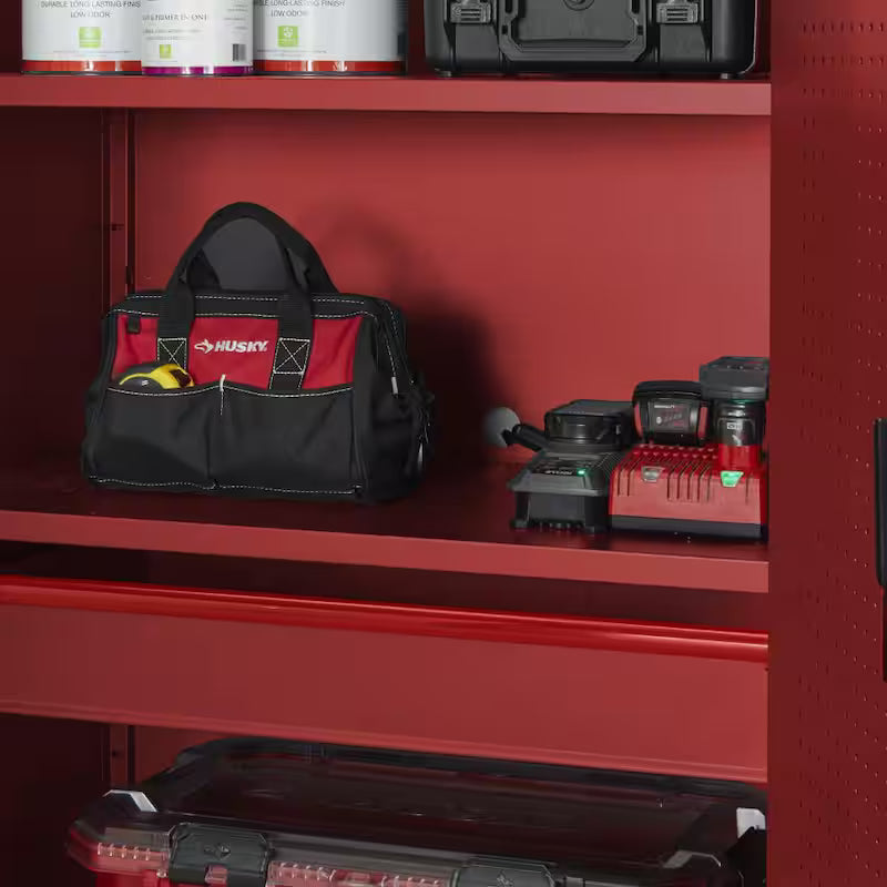 Heavy Duty 20-Gauge Steel Freestanding Garage Cabinet in Red I974