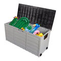 75 Gallon Black Resin Deck Box on Wheels S366541
