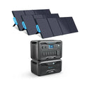 3072Wh Expansion Battery Power Station with 3 200W Solar Panels Q7065
