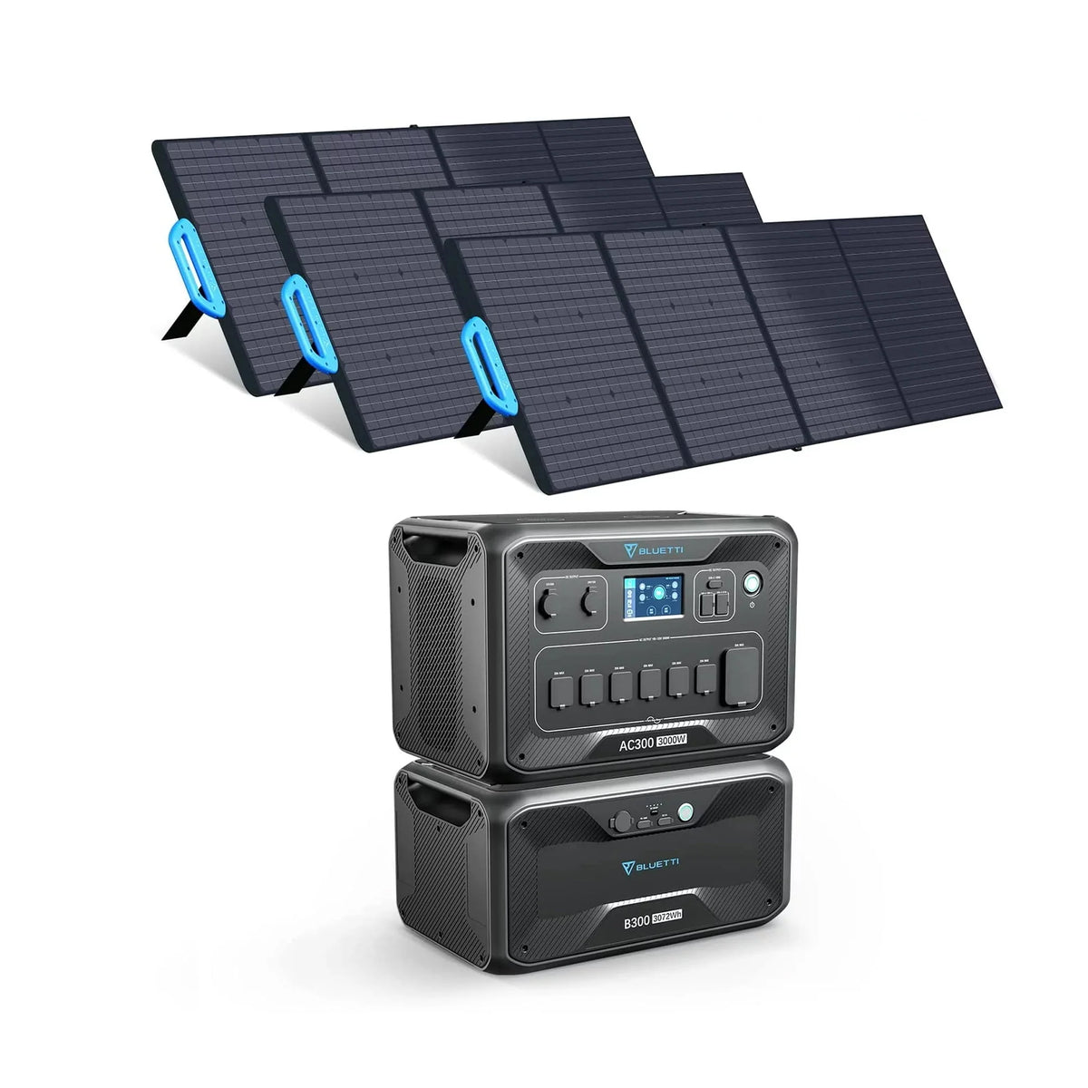 3072Wh Expansion Battery Power Station with 3 200W Solar Panels Q7065