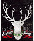 Christmas Chalkboard White Deer Art Print 16x20 I31904