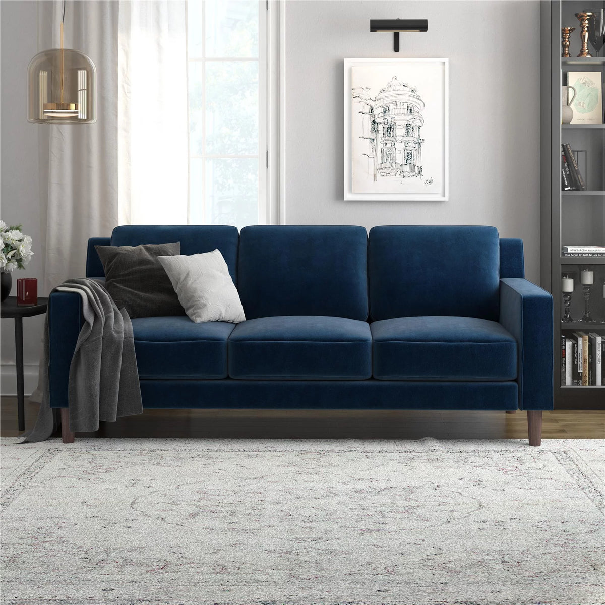 Green Velvet 3 Seater Sofa S957726