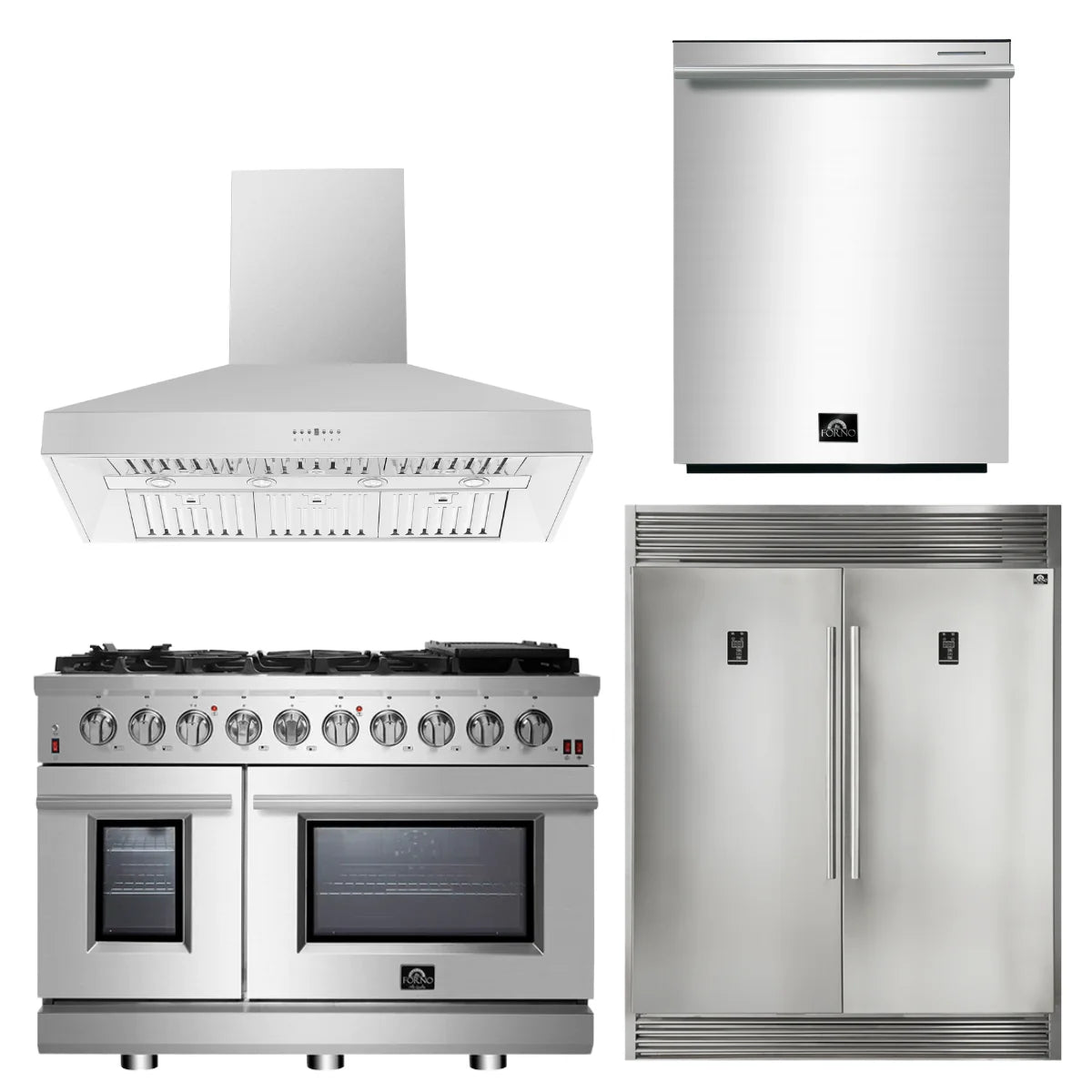48 Gas Range, Range Hood, 60 Refrigerator, Dishwasher D77347
