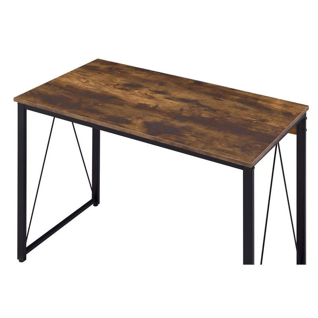Weathered Oak and Black Wood Writing Desk B42556