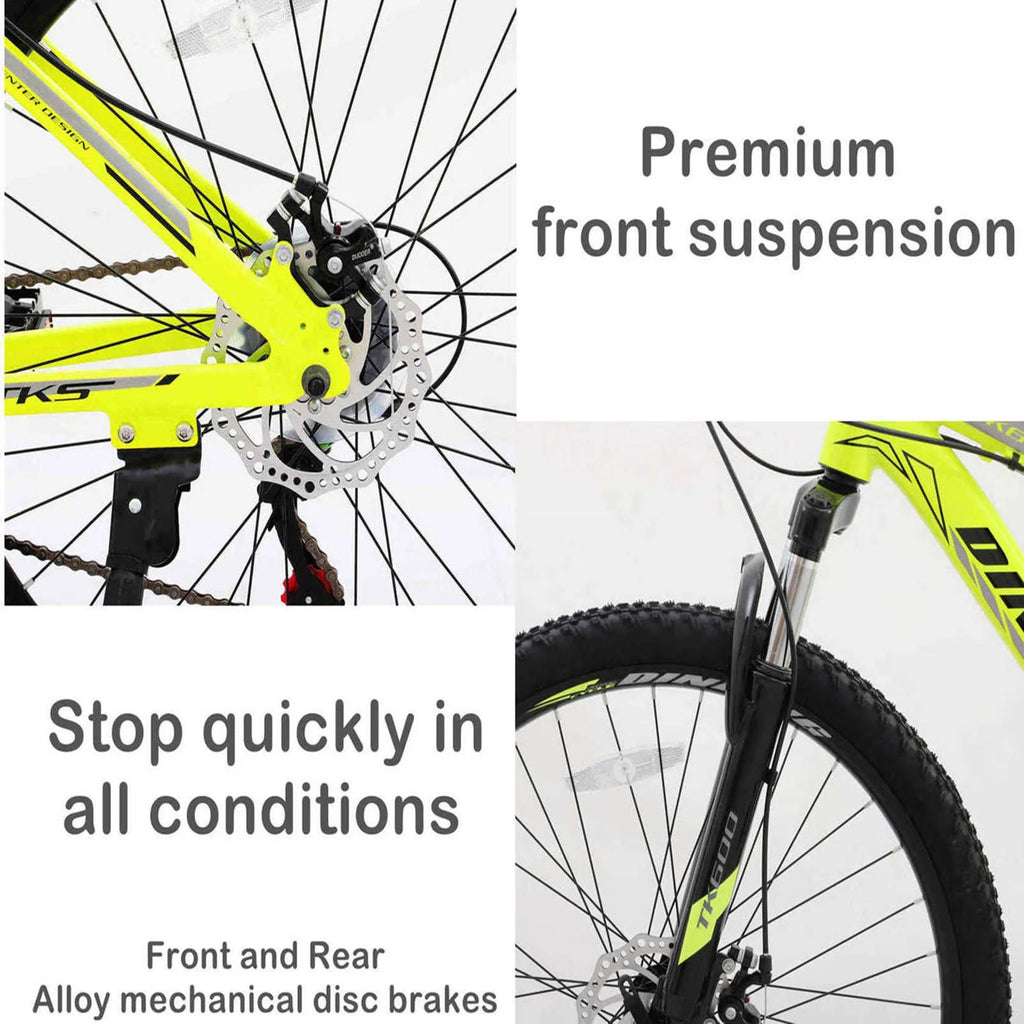 Yellow 21-Speed 26-inch Mountain Bike Q9176