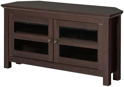 Espresso Brown Wood Corner TV Stand H62441