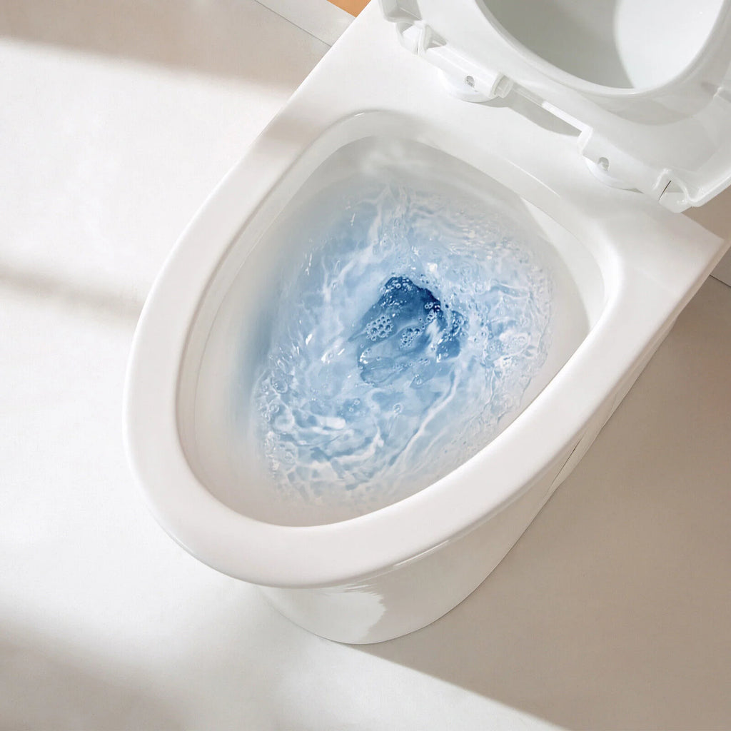 Elongated One Piece Toilet with Comfort Chair Seat, Dual Flush, White G699