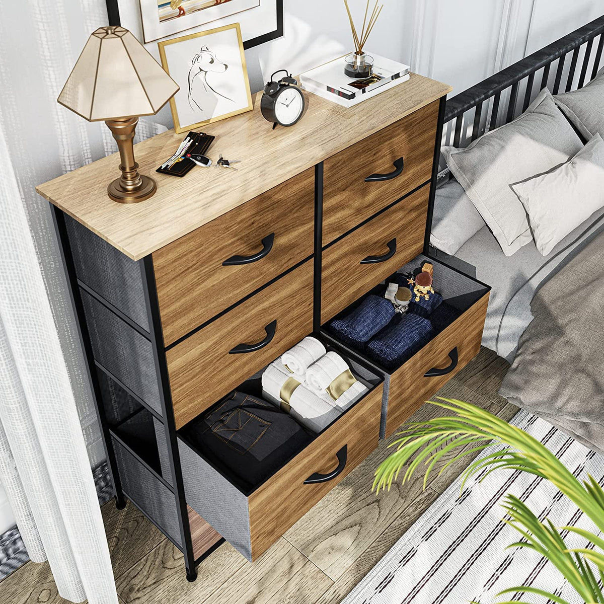 8 Drawer Fabric Dresser T920683