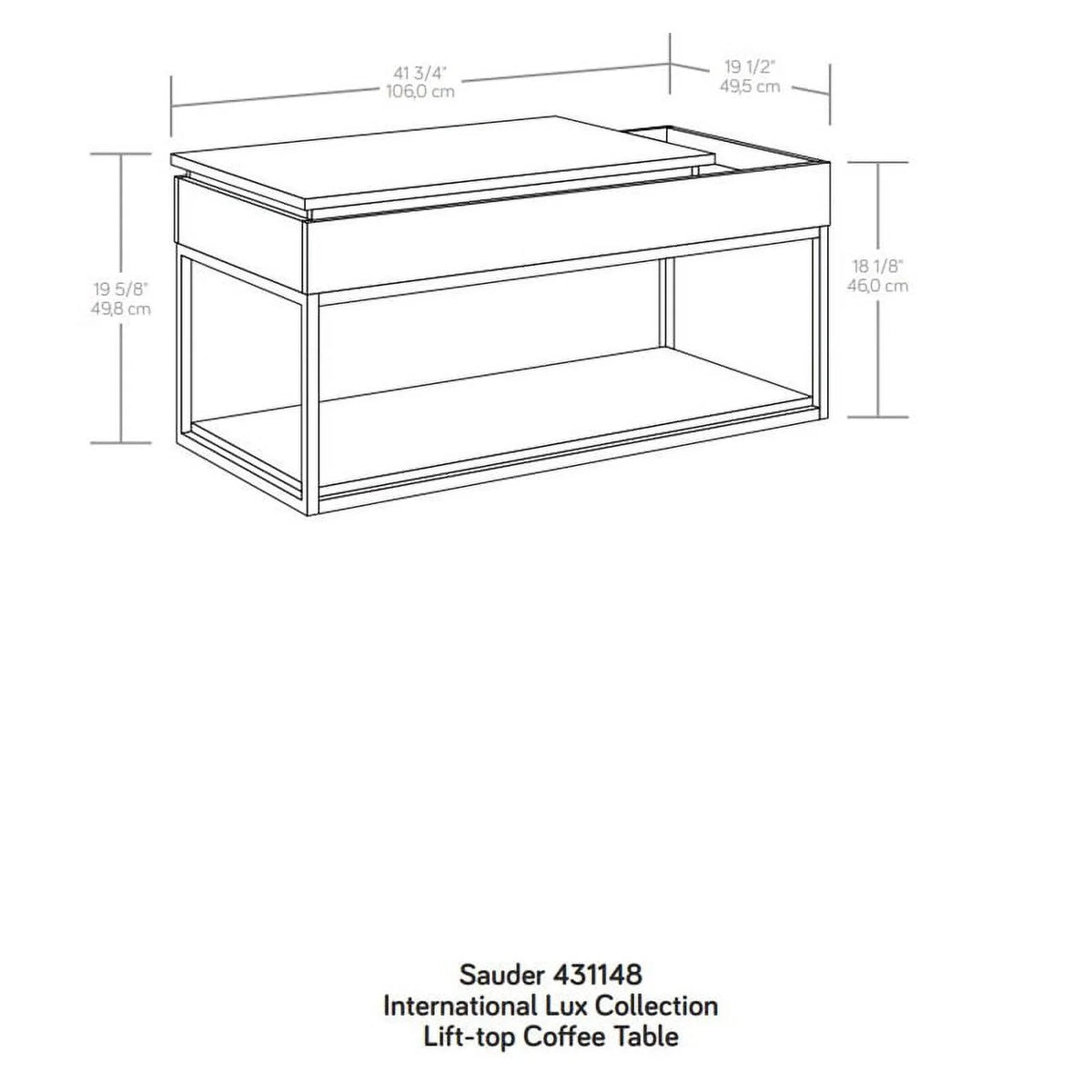 Modern Engineered Wood Lift-Top Coffee Table in Brown L662953