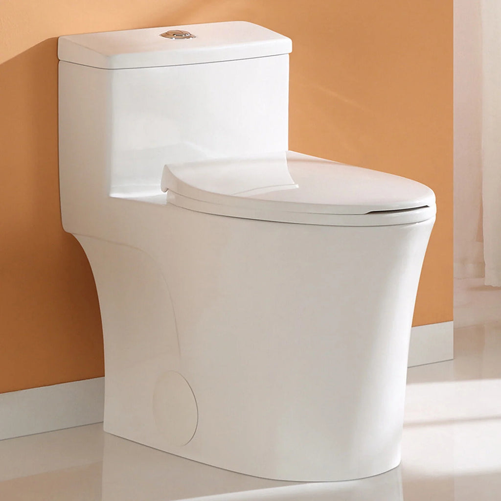 Elongated One Piece Toilet with Comfort Chair Seat, Dual Flush, White G699