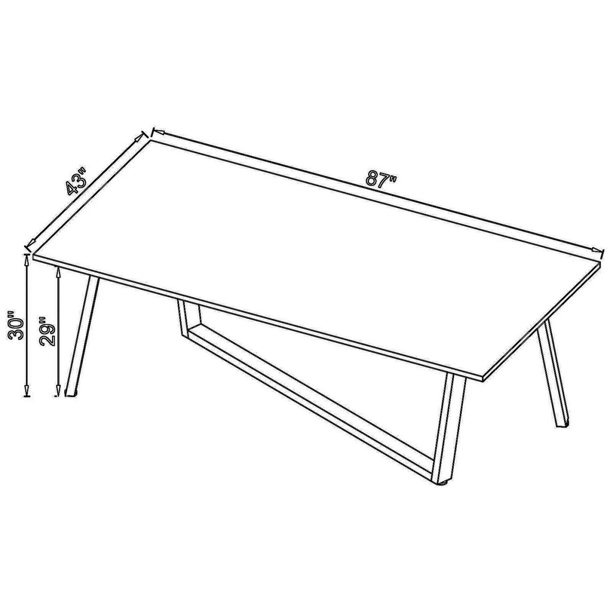 87 Inch 6 Seater Dining Table D919