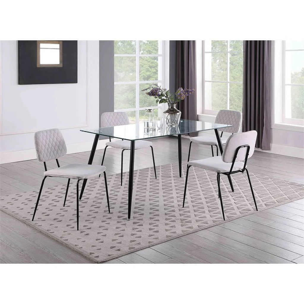 Contemporary Steel and Glass Dining Table U70173