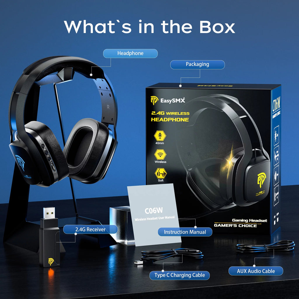Wireless PC Gaming Headset with Detachable Microphone S294