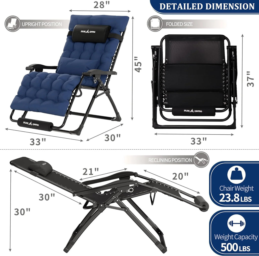 Oversized Zero Gravity Chair Set of 1 Black C603816