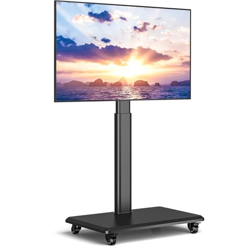 White Rolling TV Stand with Power Outlet F24170