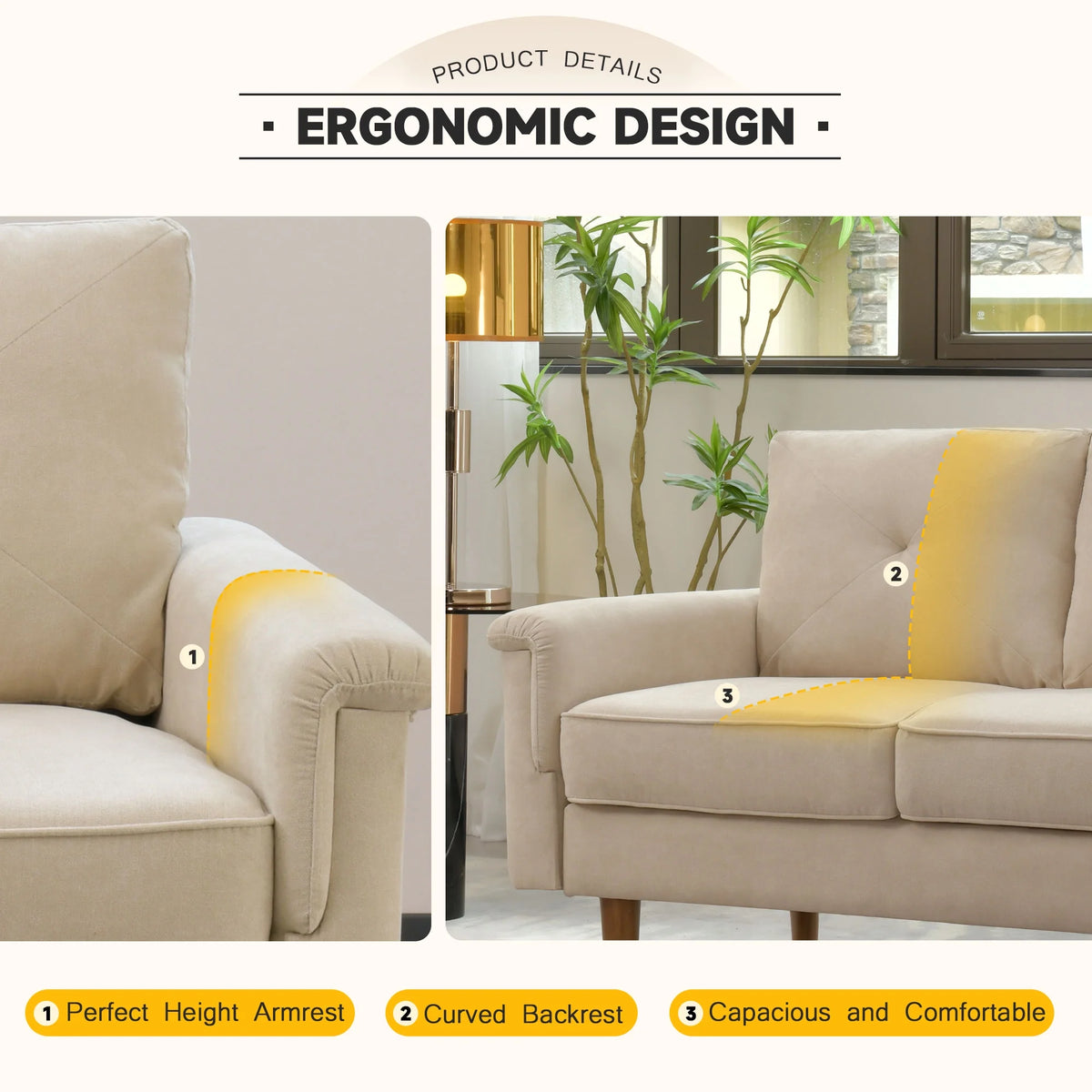 71" Wide Beige 3-seat Sectional Sofa Z442193