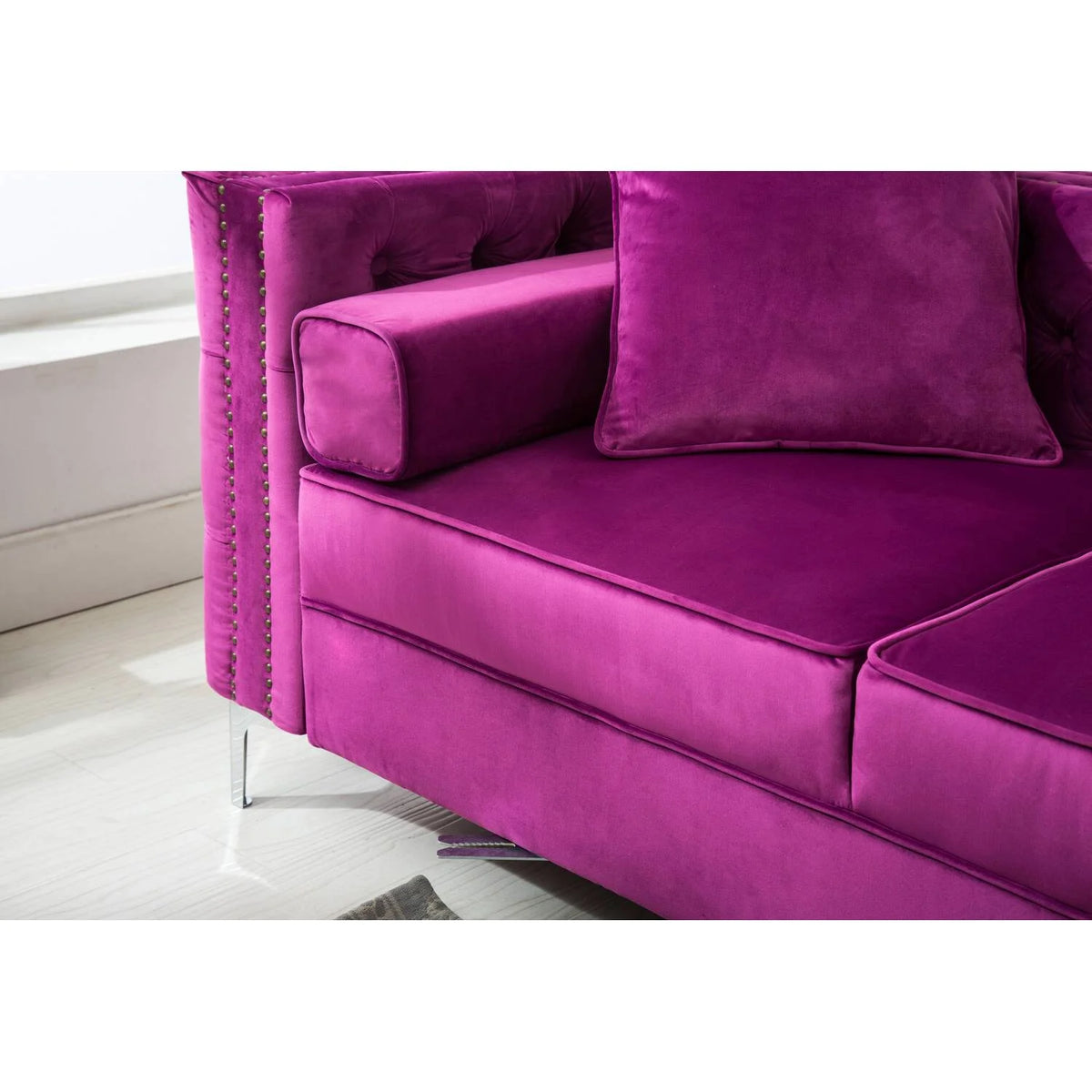 Green Velvet Convertible Sleeper Sectional Sofa X844