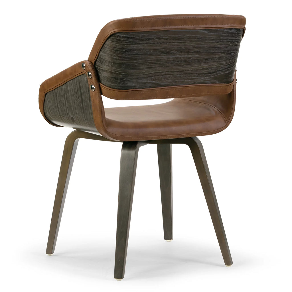 Brown Upholstered Dining Chair with Wood Legs A879350