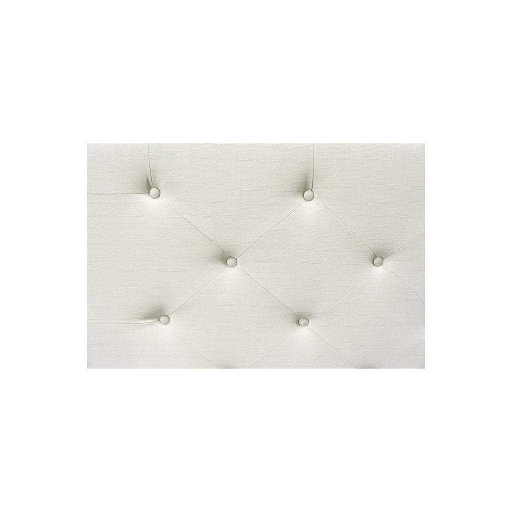 Beige Fabric Upholstered Wingback Platform Bed T9571