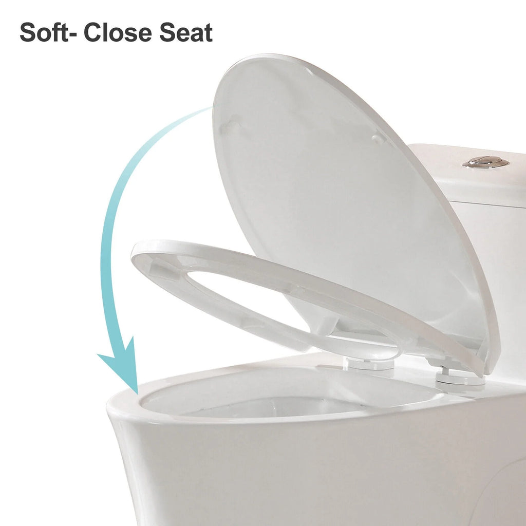 Elongated One Piece Toilet with Comfort Chair Seat, Dual Flush, White G699