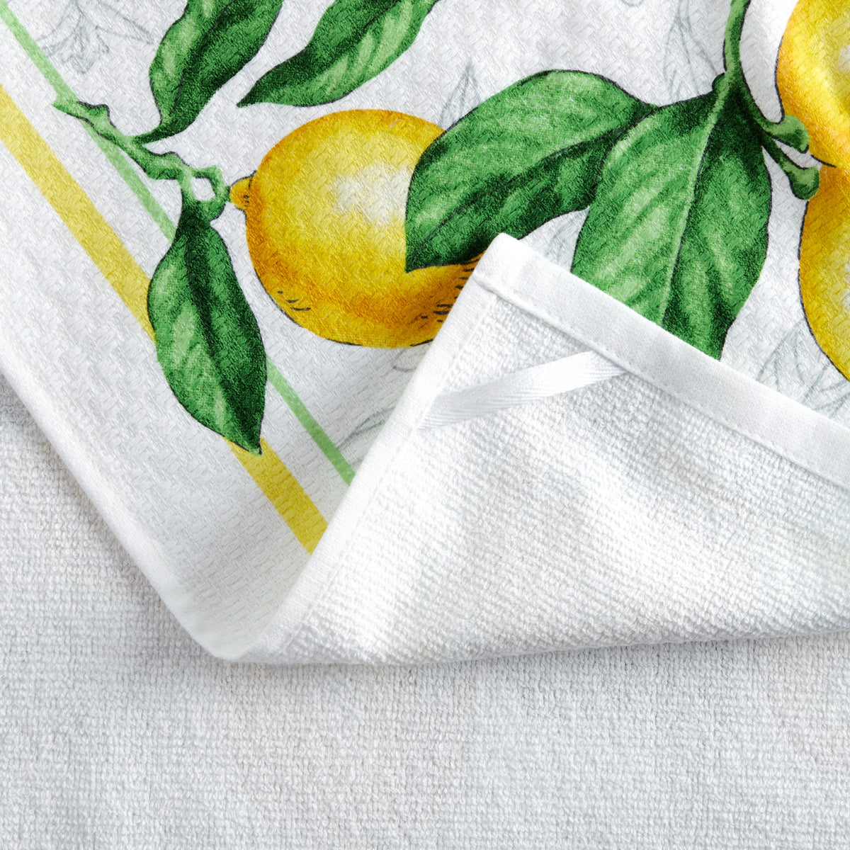White Yellow Kitchen Towel Oven Mitt Potholder Set 4-Pack K2717
