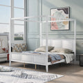 King Size Canopy Platform Bed with Headboard and Footboard W119