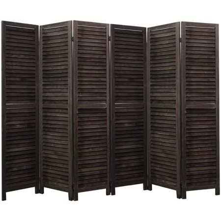 Black 6 Panel Wood Room Divider A74001