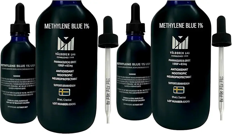Pharmaceutical Grade 1% Methylene Blue 2 oz & 4 oz Bottles T714