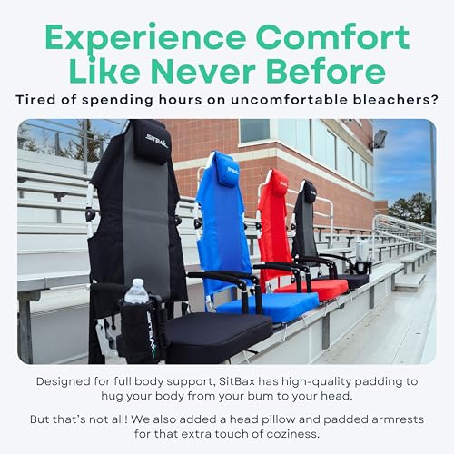 Padded Reclining Stadium Chair with Backpack Straps H7461