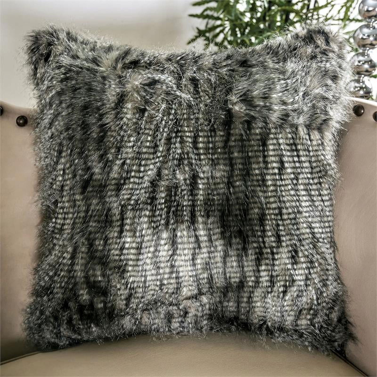 Beige Fabric Nailhead Loveseat U989365