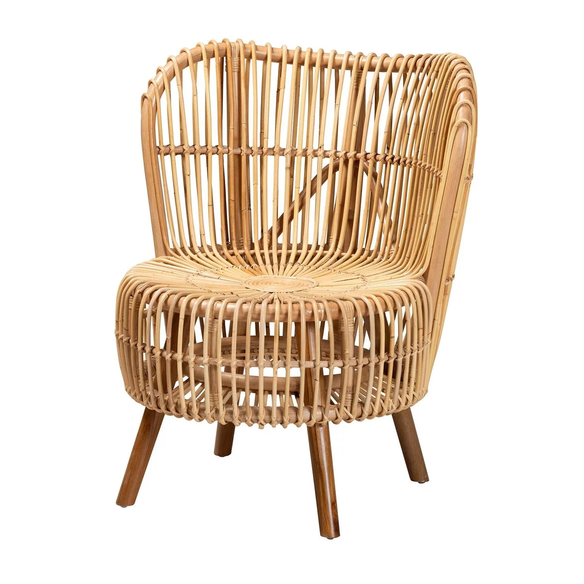 Natural Rattan Wide Seat Lounge Chair P792572