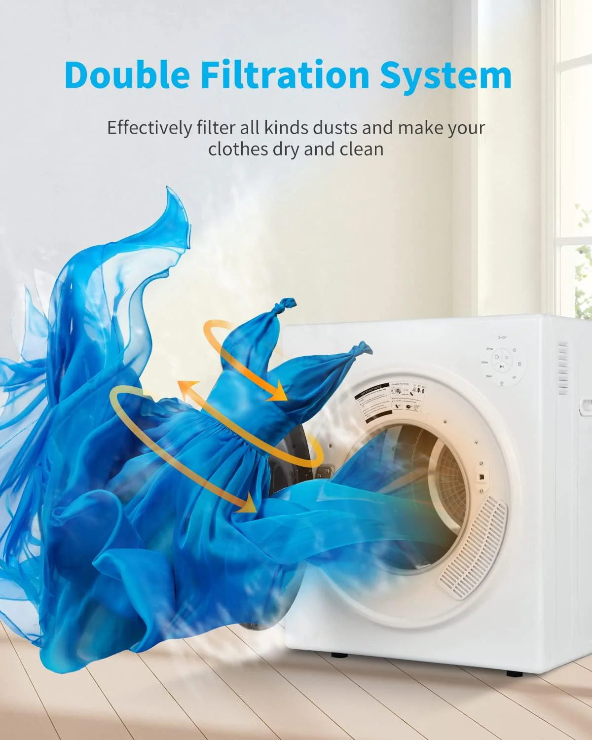 White 13lbs Portable Clothes Dryer with Stainless Steel Tub O2113