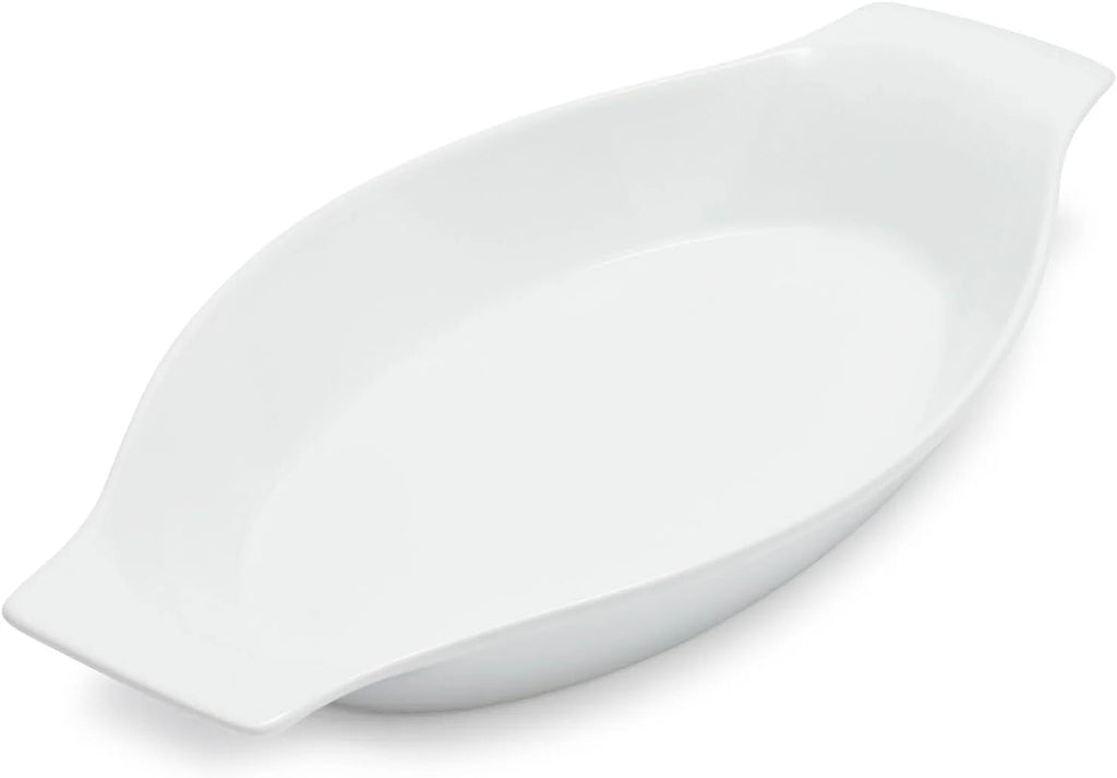 White Oval Porcelain Gratin Dish B905808