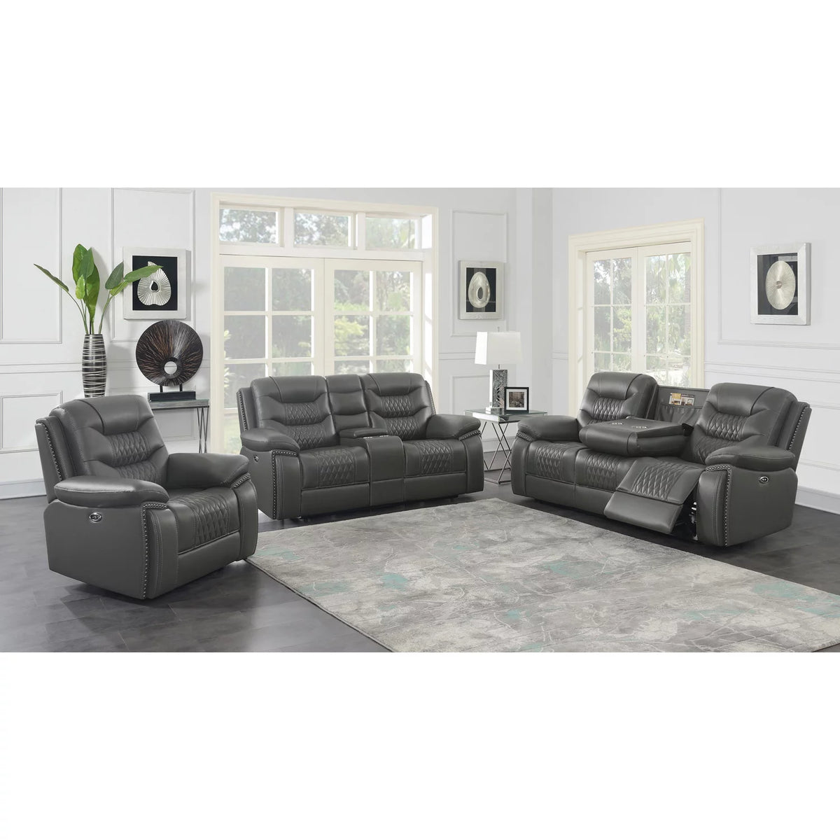 Charcoal Power Recliner D70126