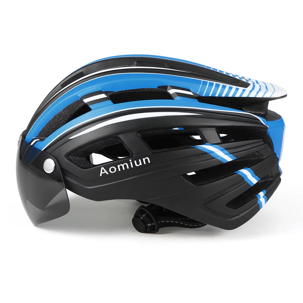 Mountain Bike Helmet with Back Light Detachable Magnetic Visor H83379