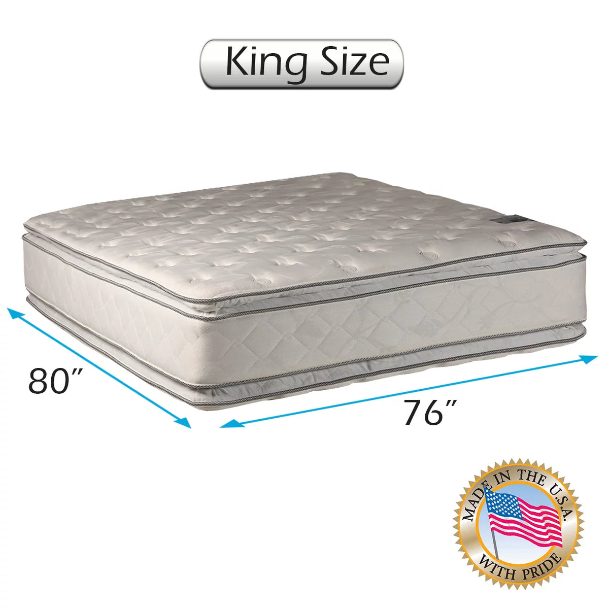 King Size Plush Eurotop Mattress with Mattress Cover O168