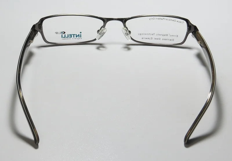 Silver Full-Rim Eyeglasses with Clip-On Sunglass Lenses V9893