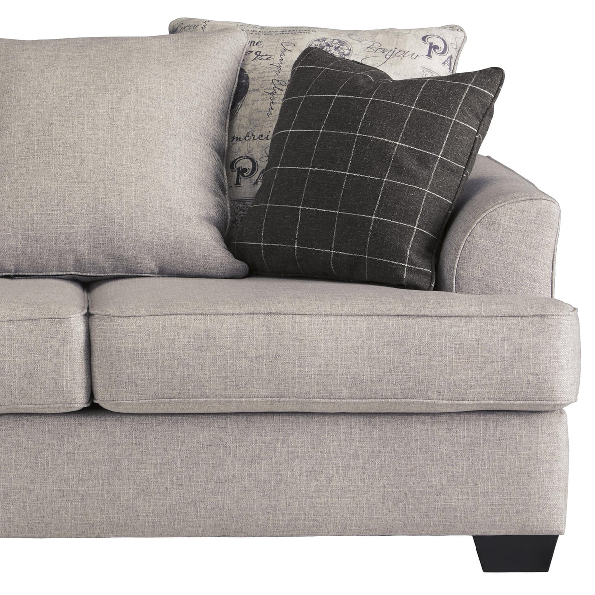 Gray Fabric Upholstered Wooden Loveseat R85295