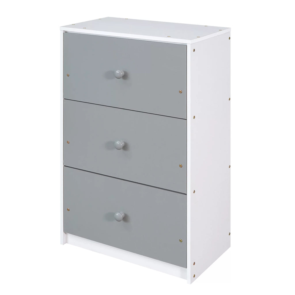Twin over Twin Bunk Bed with Six Drawers Gray J122
